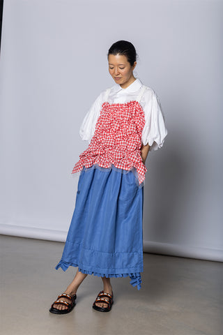 Pleated Hem Feature Skirt - Sax Blue
