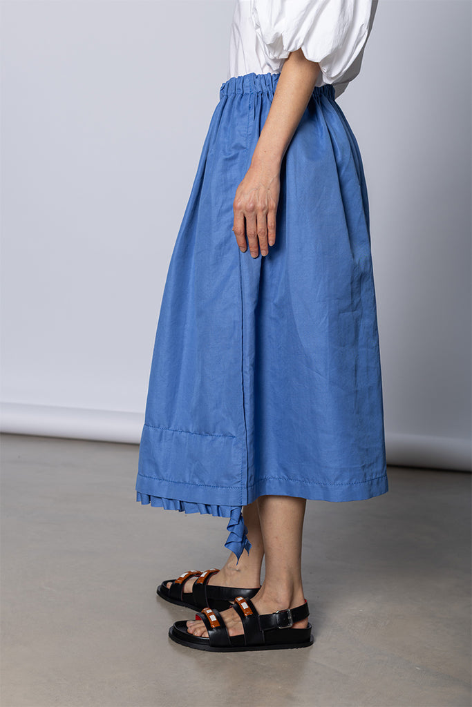 Pleated Hem Feature Skirt - Sax Blue