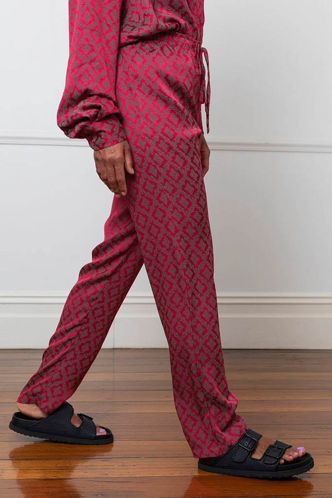 Tapered Leg Lounge Pant - Scarlet