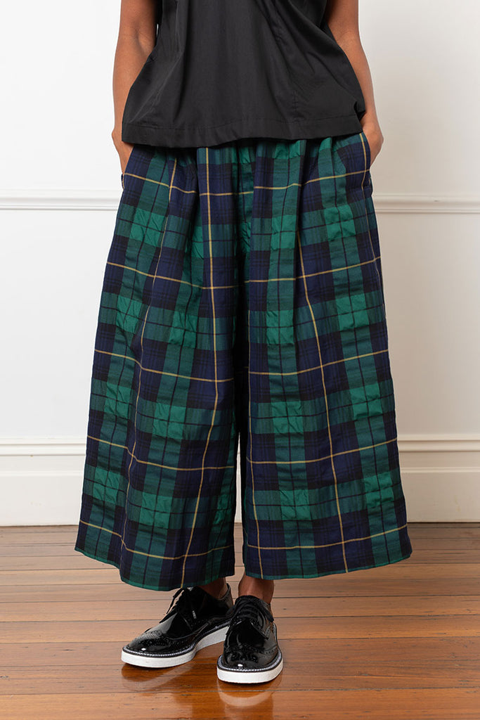 Tartan Check Pants - Navy/Green