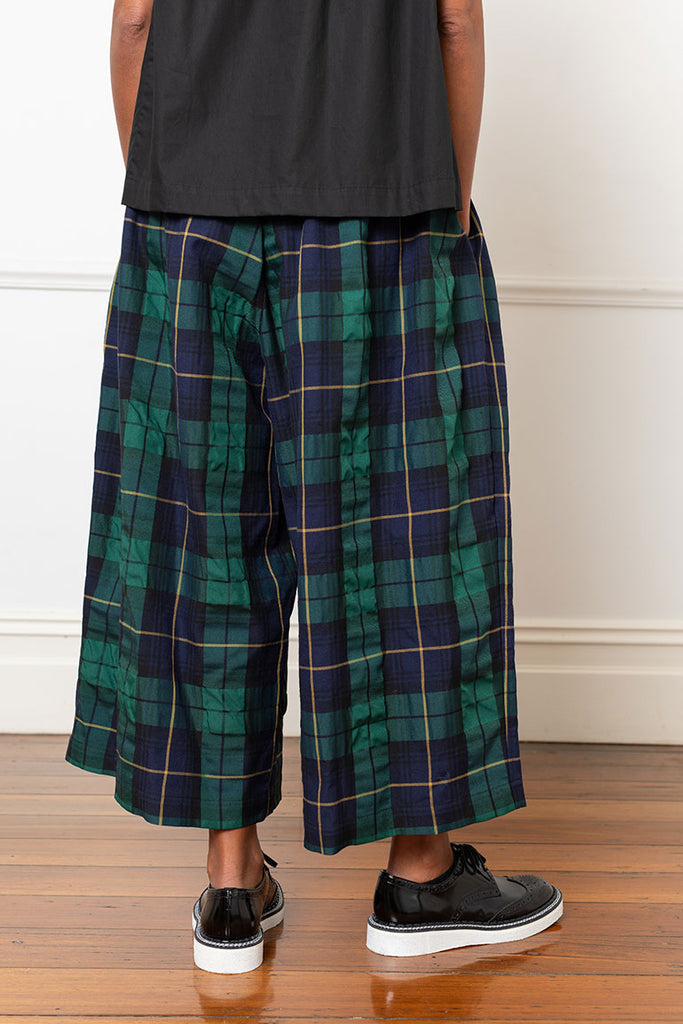 Tartan Check Pants - Navy/Green