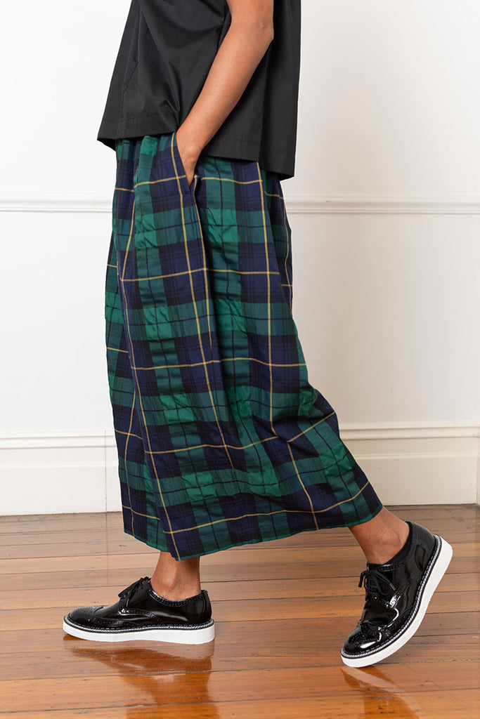 Tartan Check Pants - Navy/Green