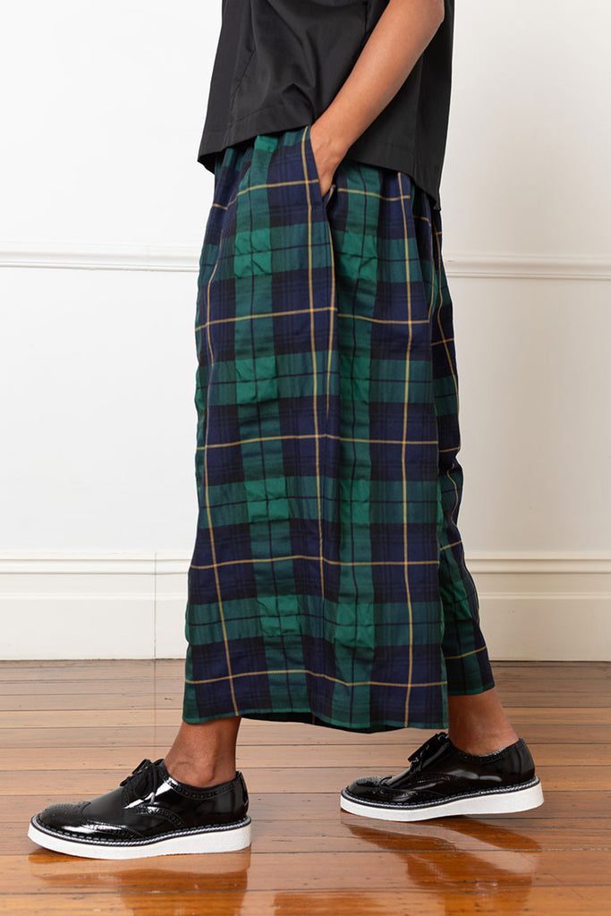 Tartan Check Pants - Navy/Green