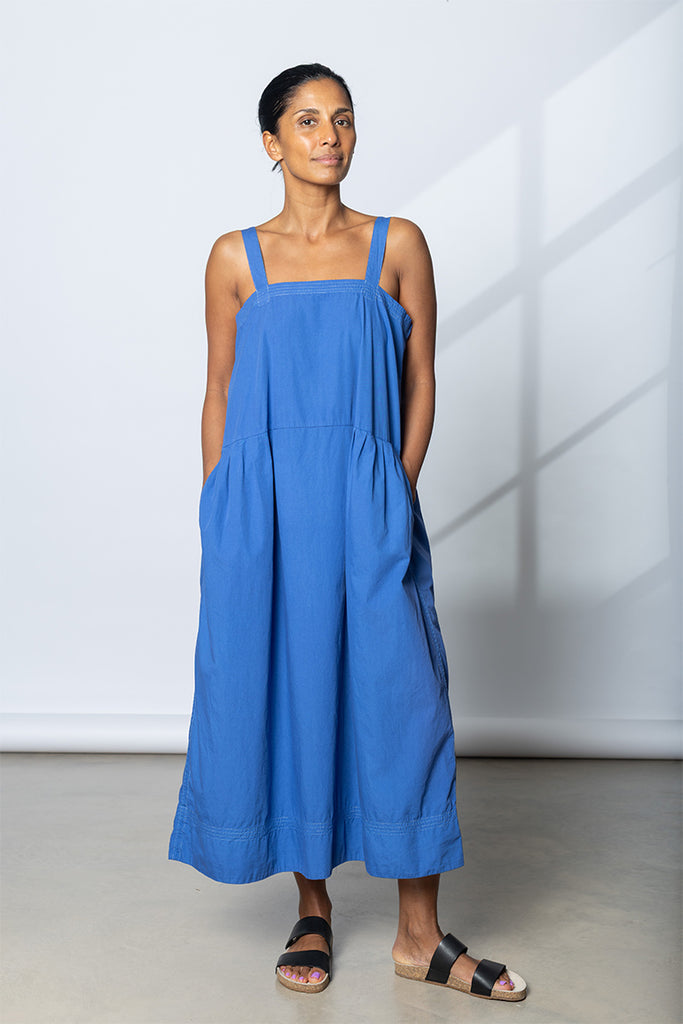 Garment Dyed French Slip Dress - Dutch Blue