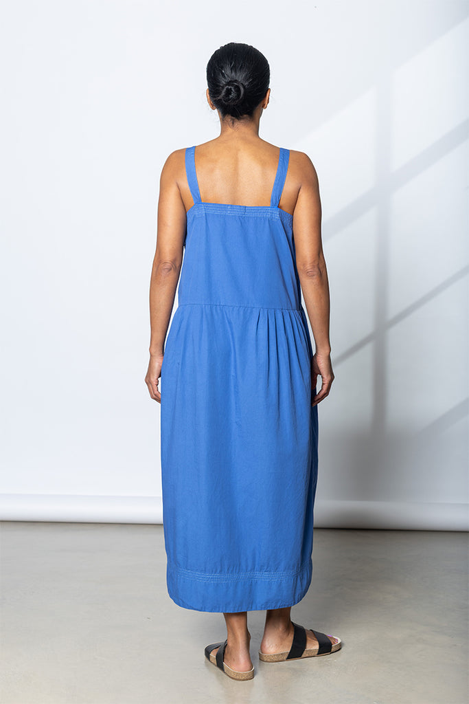 Garment Dyed French Slip Dress - Dutch Blue