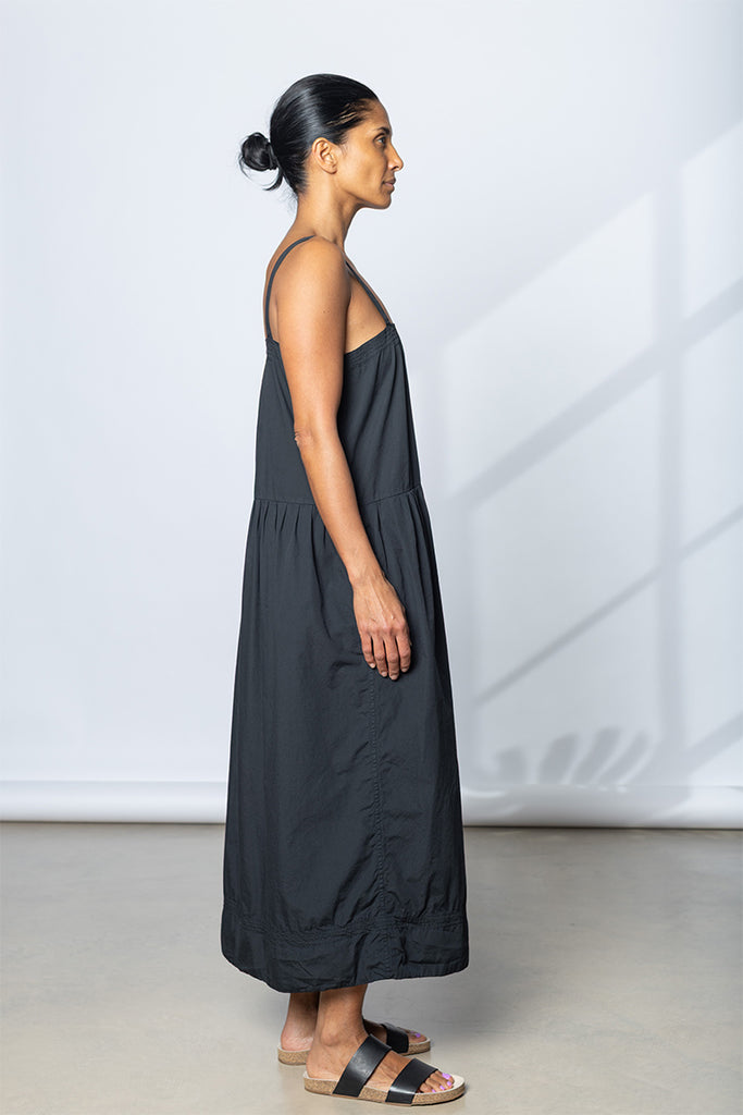 Garment Dyed French Slip Dress - Soft Black