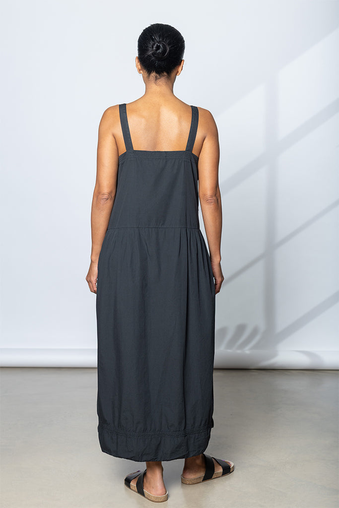 Garment Dyed French Slip Dress - Soft Black