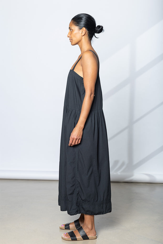 Garment Dyed French Slip Dress - Soft Black