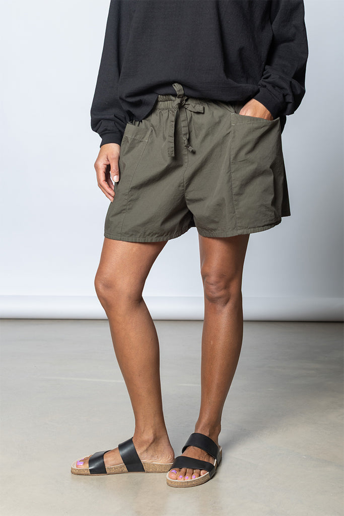 Garment Dyed Pocket Shorts - Dark Olive Green