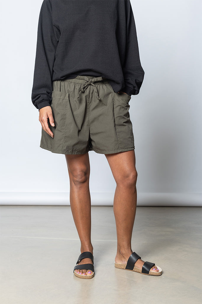 Garment Dyed Pocket Shorts - Dark Olive Green