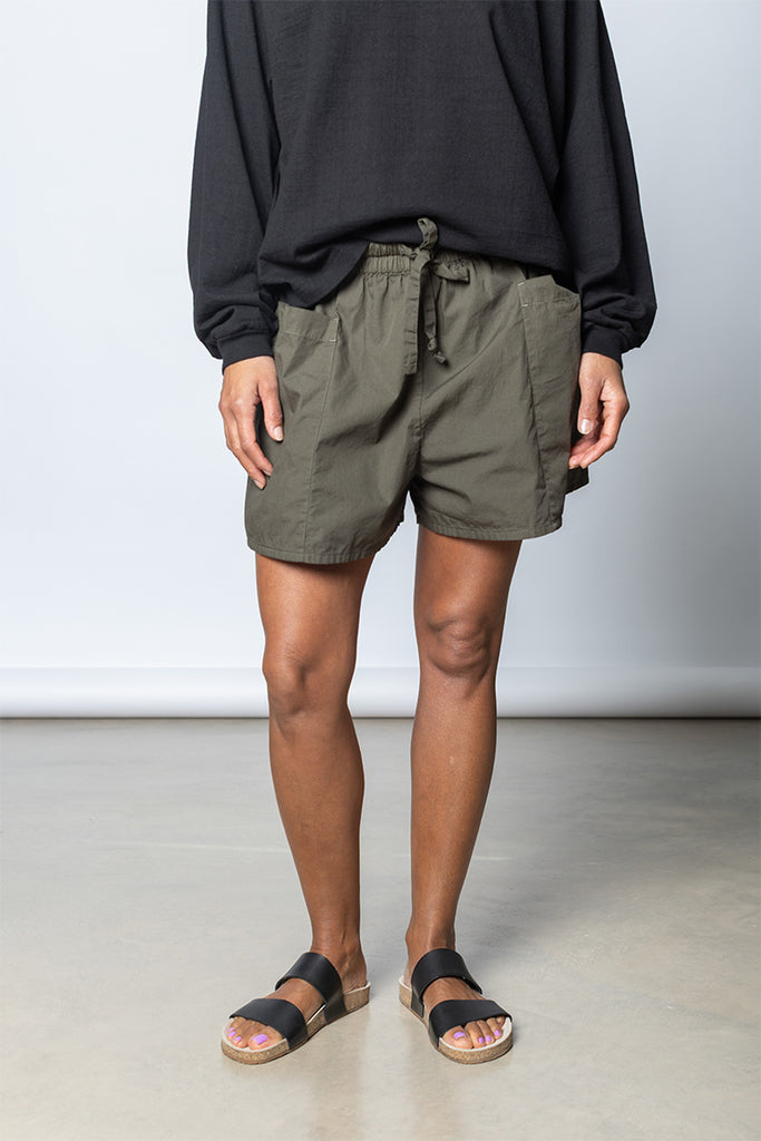 Garment Dyed Pocket Shorts - Dark Olive Green