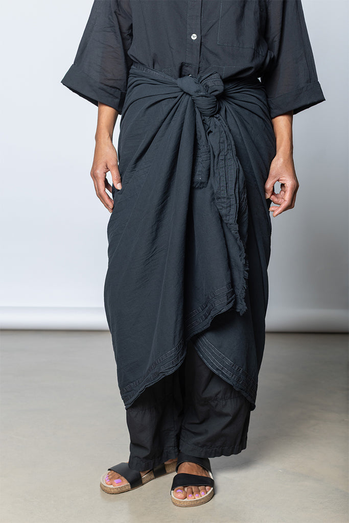 Garment Dyed Sarong - Soft Black
