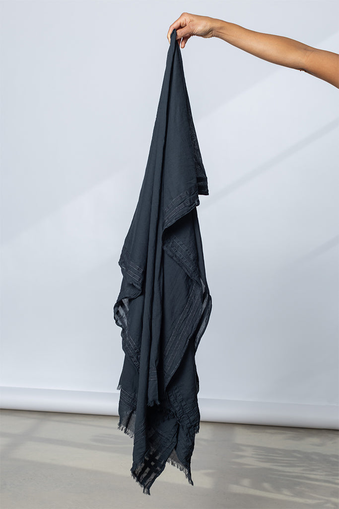 Garment Dyed Sarong - Soft Black