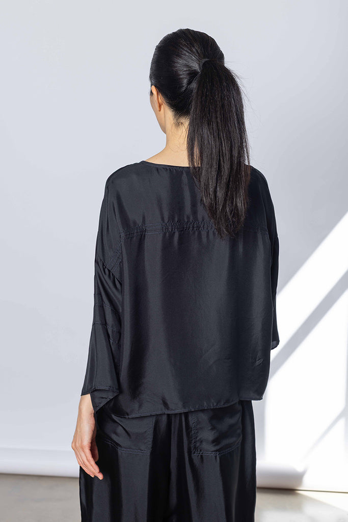 Silk Twill Baseball T-Shirt - Printer Black