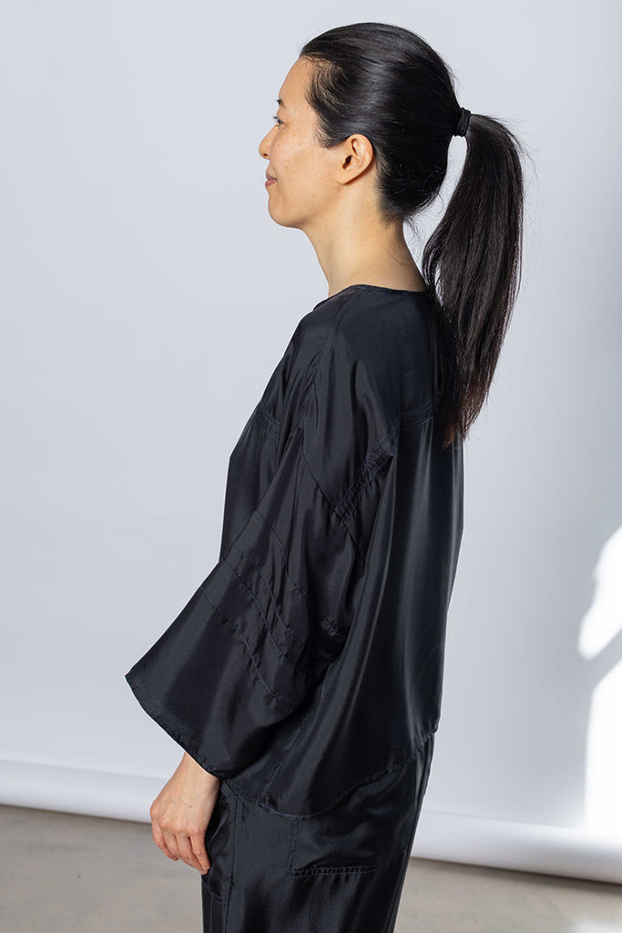 Silk Twill Baseball T-Shirt - Printer Black