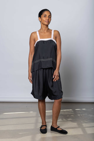 Silk Twill Camisole Top - Printer Black