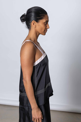Silk Twill Camisole Top - Printer Black