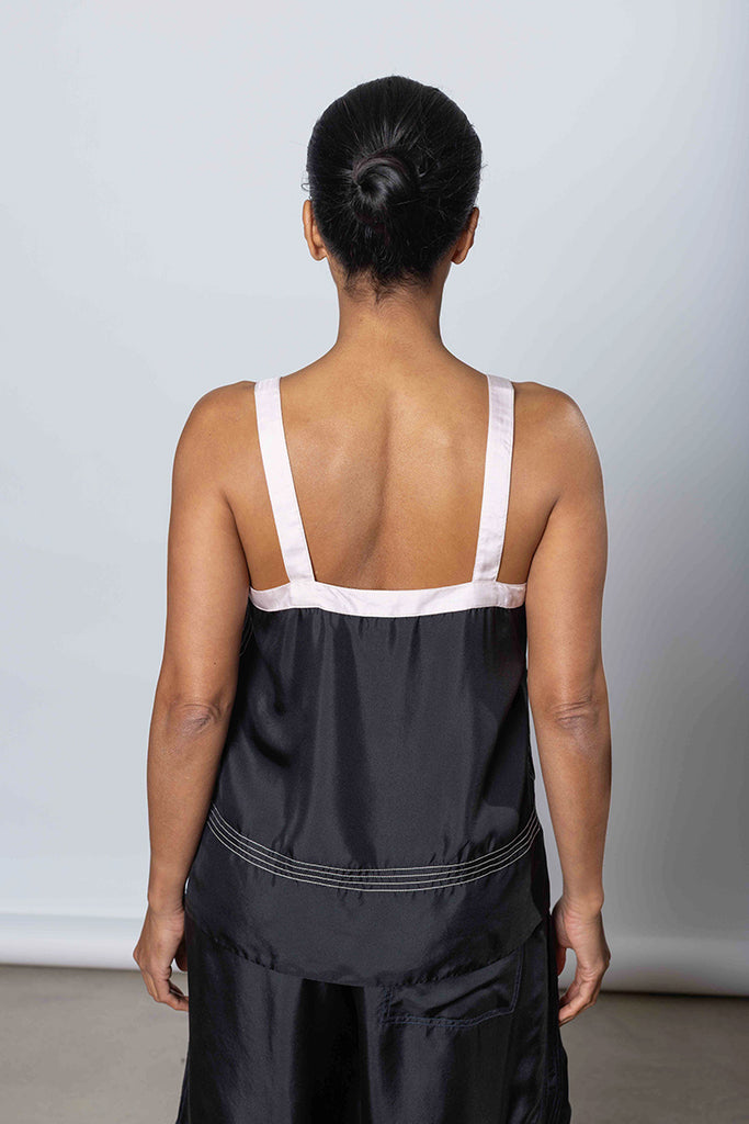 Silk Twill Camisole Top - Printer Black