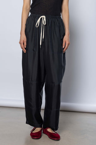 Silk Twill PJ Day Pants - Printer Black