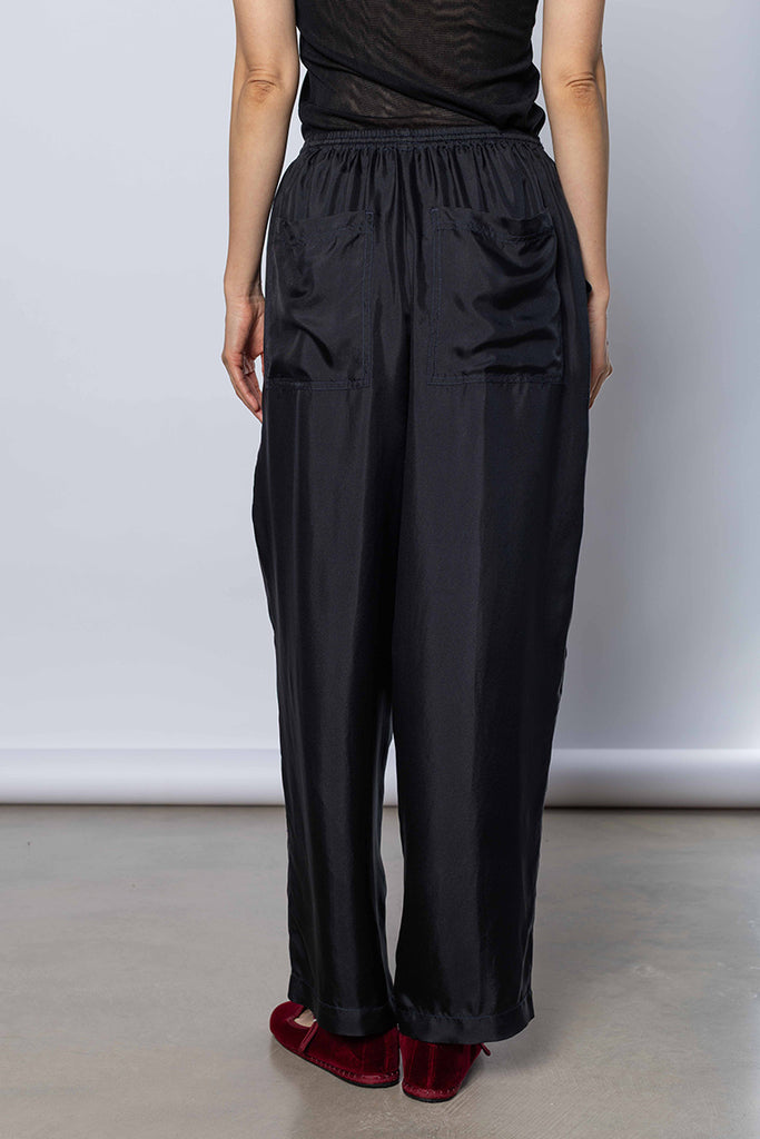 Silk Twill PJ Day Pants - Printer Black