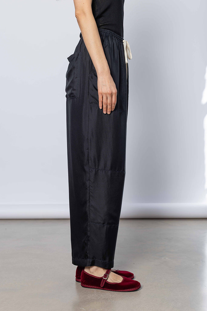 Silk Twill PJ Day Pants - Printer Black