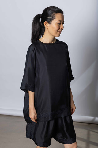 Silk Twill Raglan T-Shirt - Printer Black