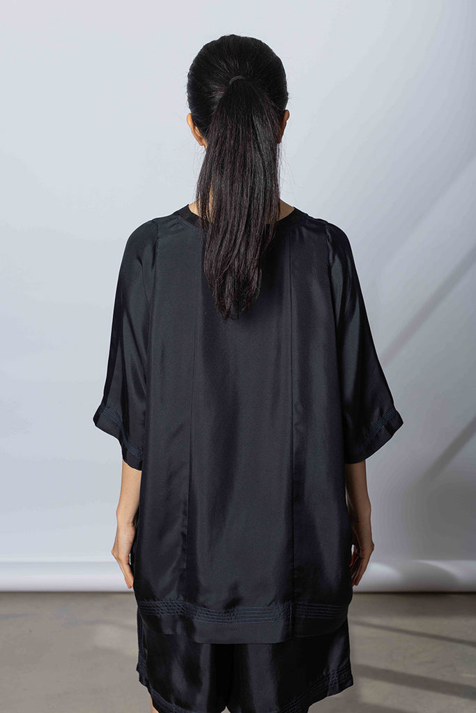 Silk Twill Raglan T-Shirt - Printer Black