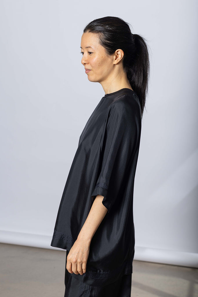 Silk Twill Raglan T-Shirt - Printer Black
