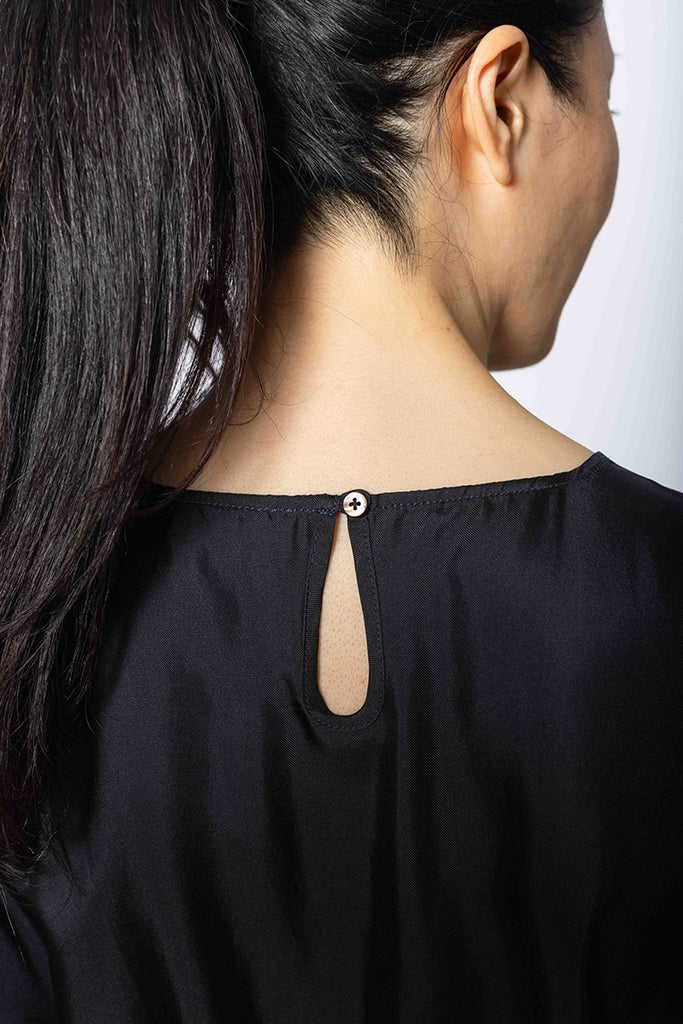 Silk Twill T-Shirt Dress - Printer Black