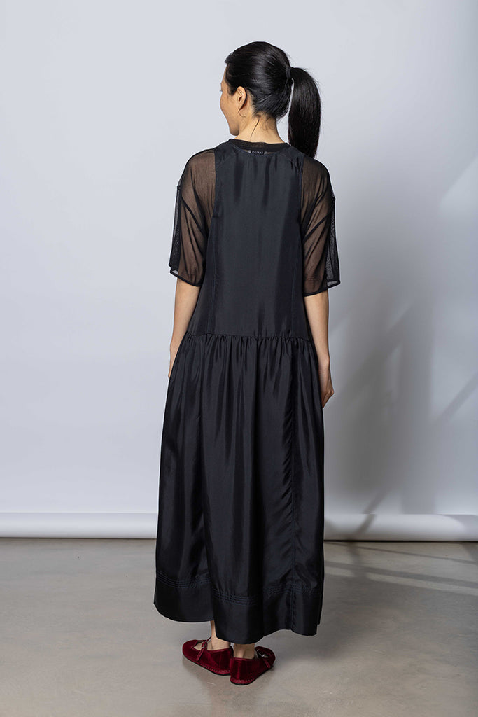 Silk Twill Tank Dress - Printer Black