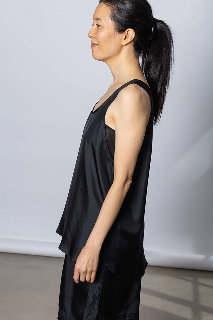 Silk Twill Tank Top - Printer Black