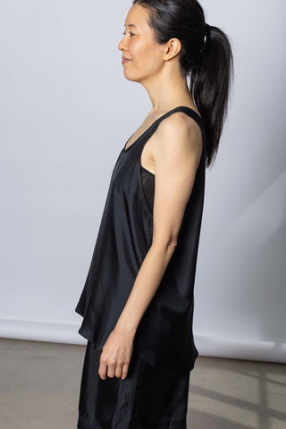 Silk Twill Tank Top - Printer Black