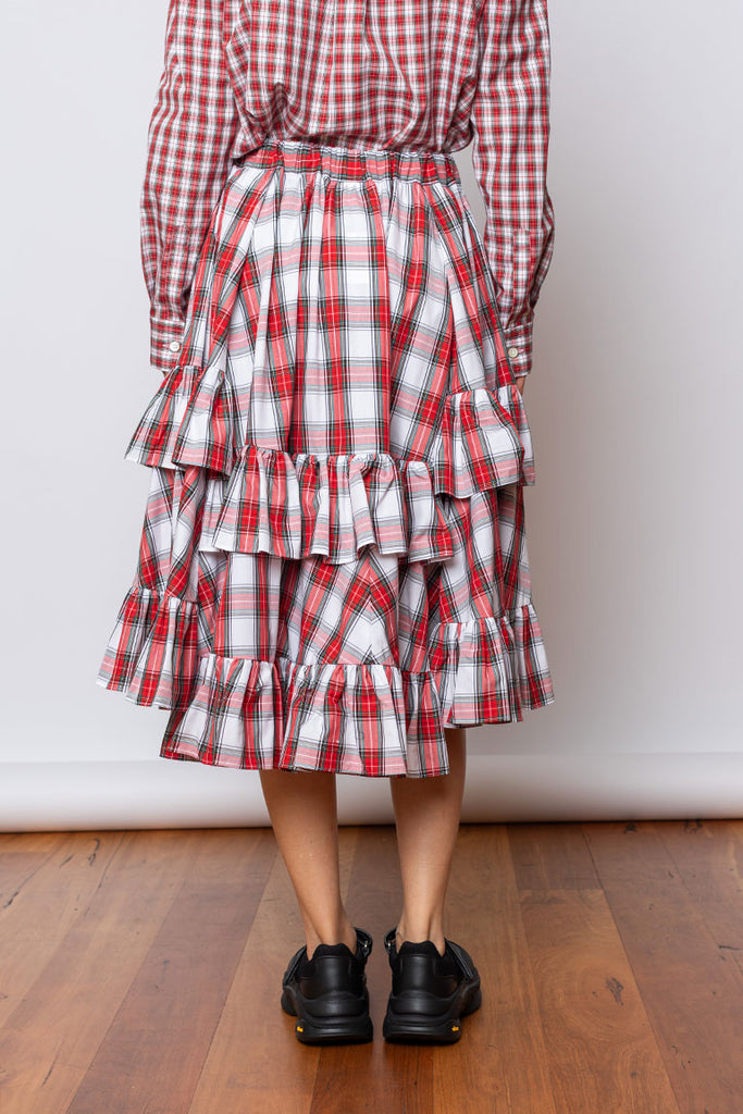 Tartan Skirt - Red/White