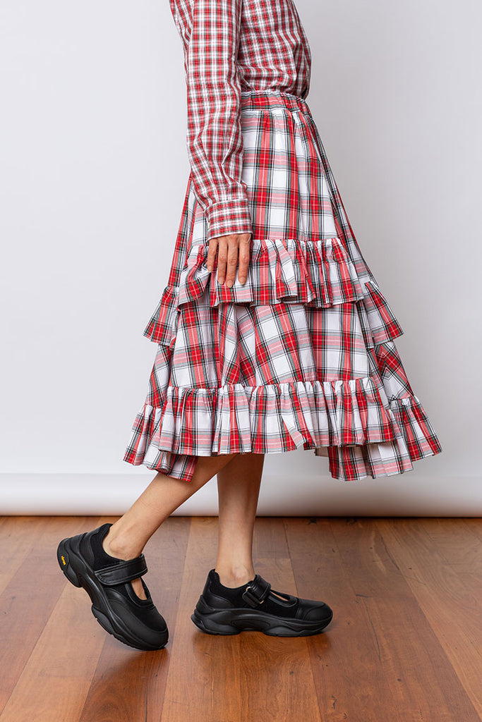 Tartan Skirt - Red/White