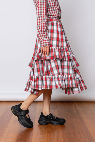 Tartan Skirt - Red/White