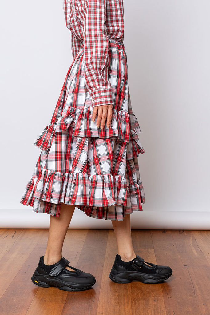 Tartan Skirt - Red/White