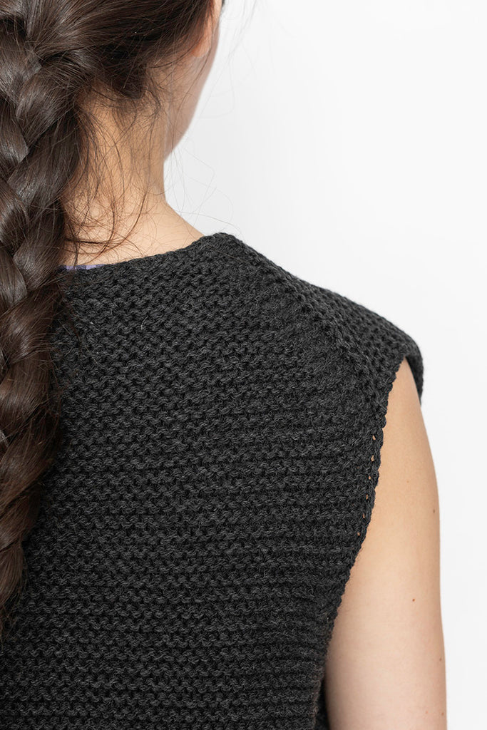 Textured Knit Gilet - Charcoal