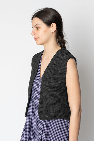 Textured Knit Gilet - Charcoal