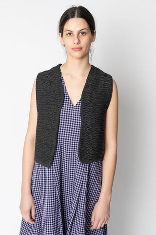 Textured Knit Gilet - Charcoal