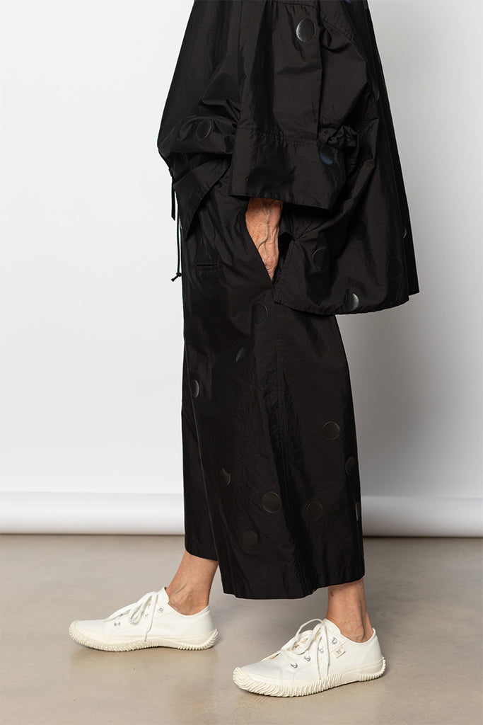 Three Quarter String Waist Pants - Black