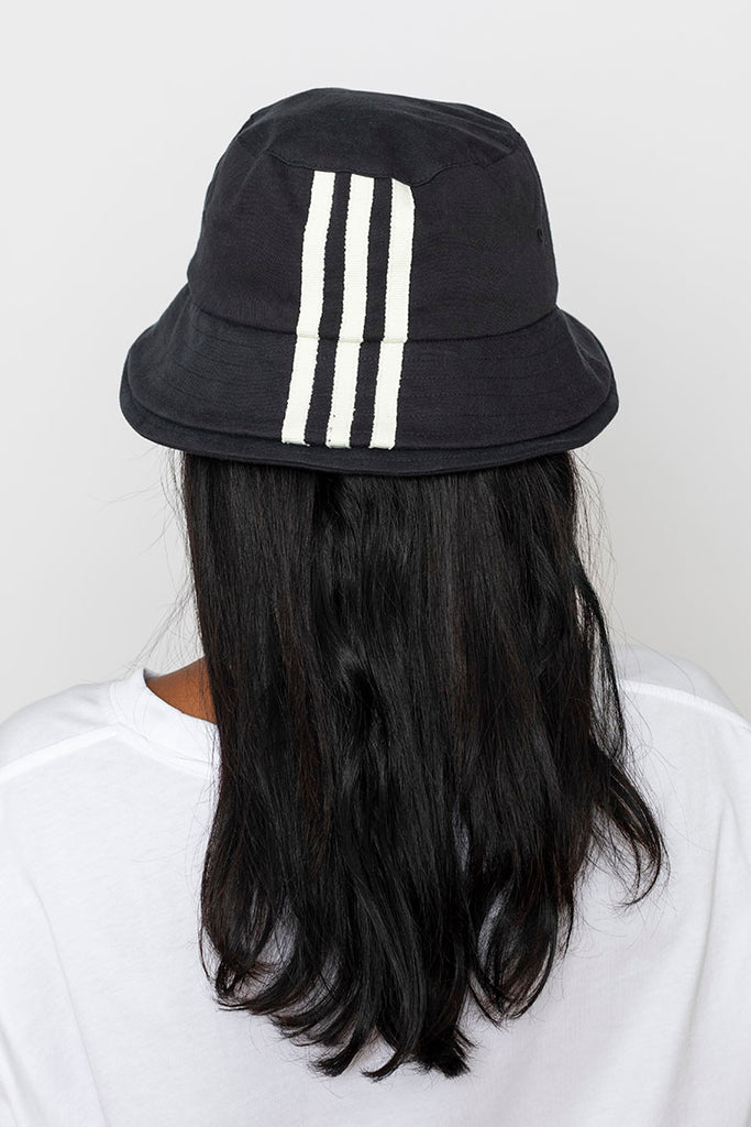 Three Stripe Bucket Hat - Black