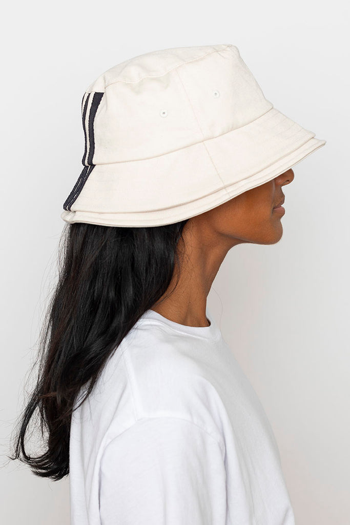 Three Stripe Bucket Hat - Chalk