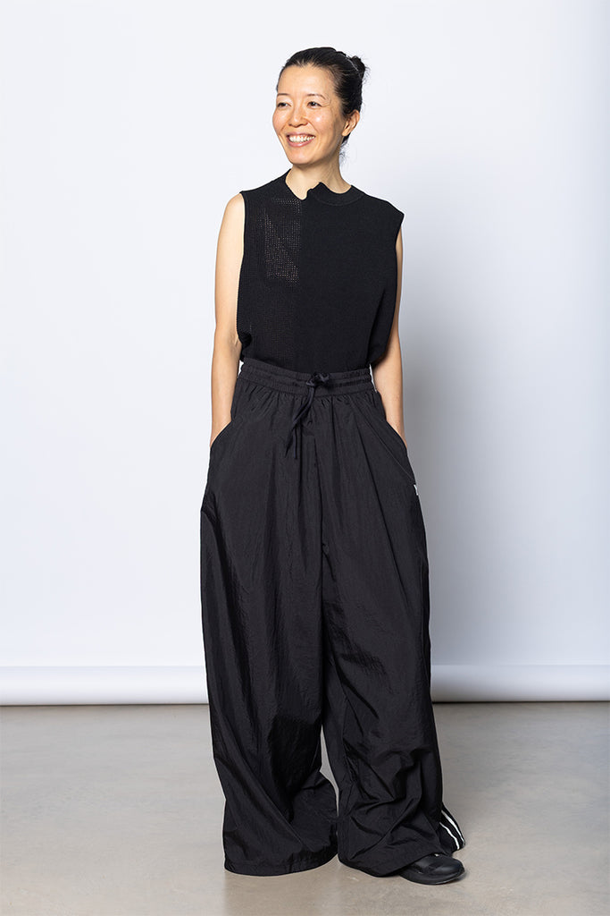 Three Stripes Wide Pants - Black