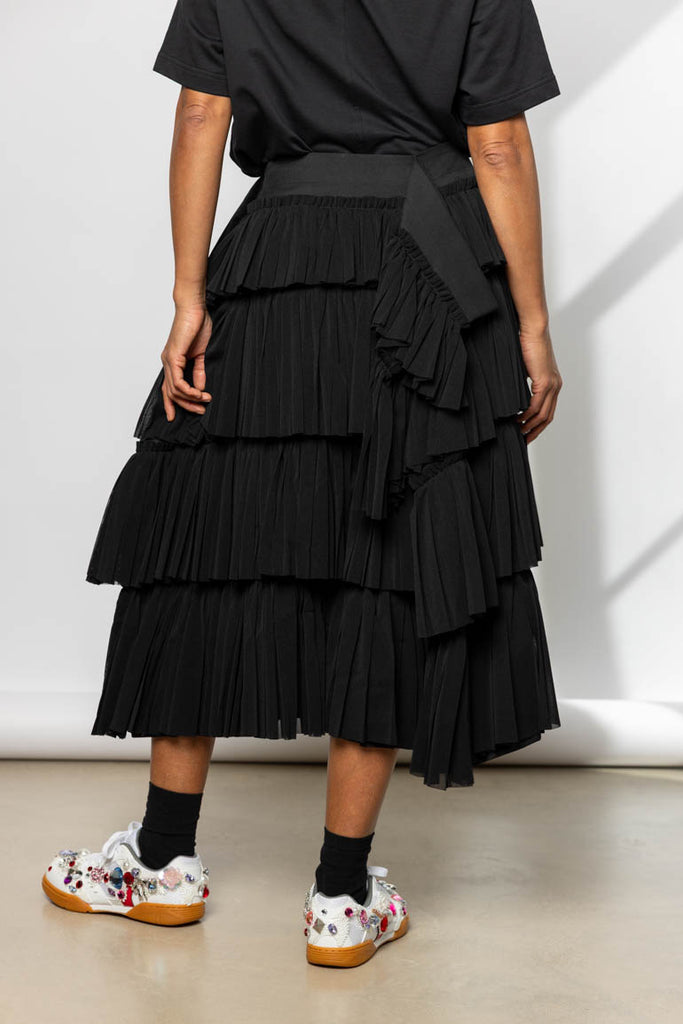 Tiered Wrap Skirt - Black