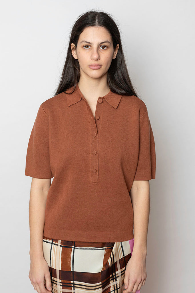 Toamsa Knit Polo - Light Rust