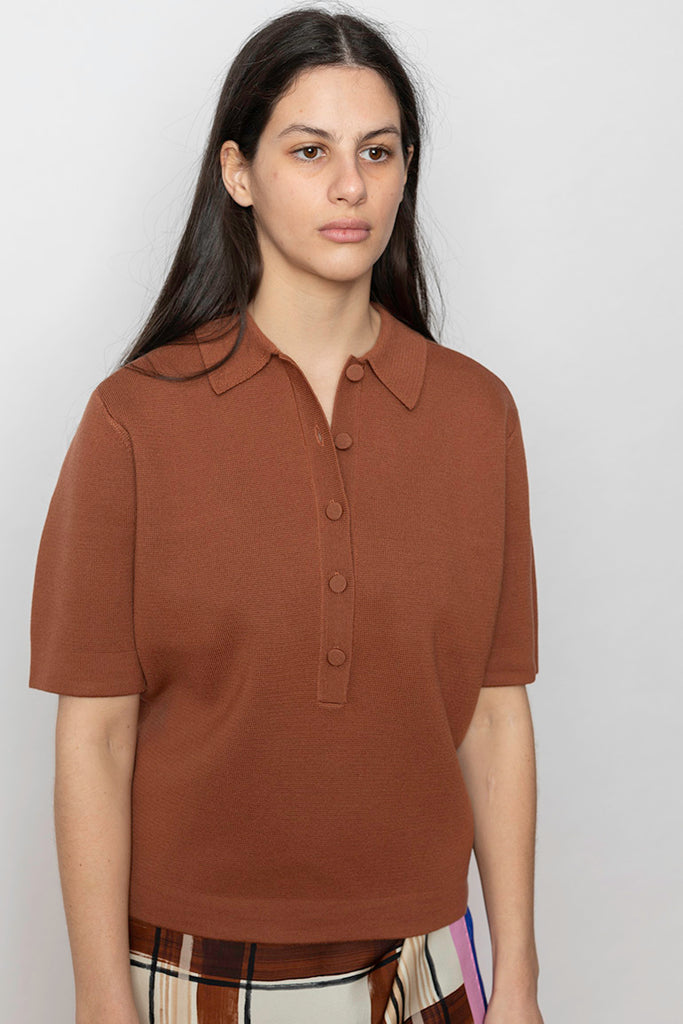 Toamsa Knit Polo - Light Rust