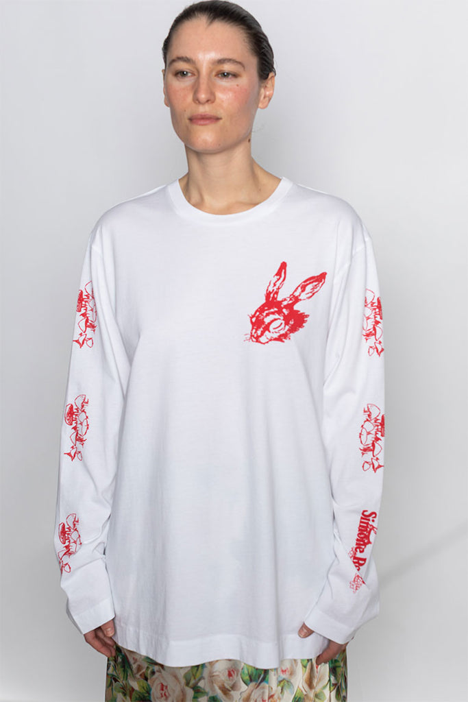 Tortoise & Hare Logo Print T-Shirt - White