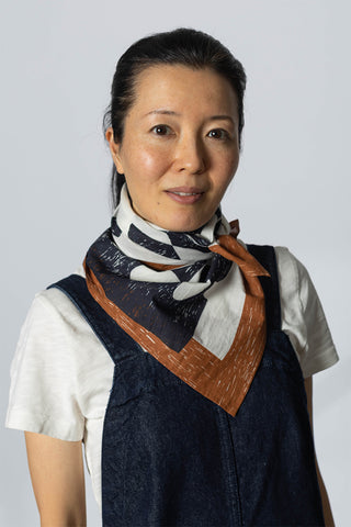 Totem Print Cotton Bandana - Slate