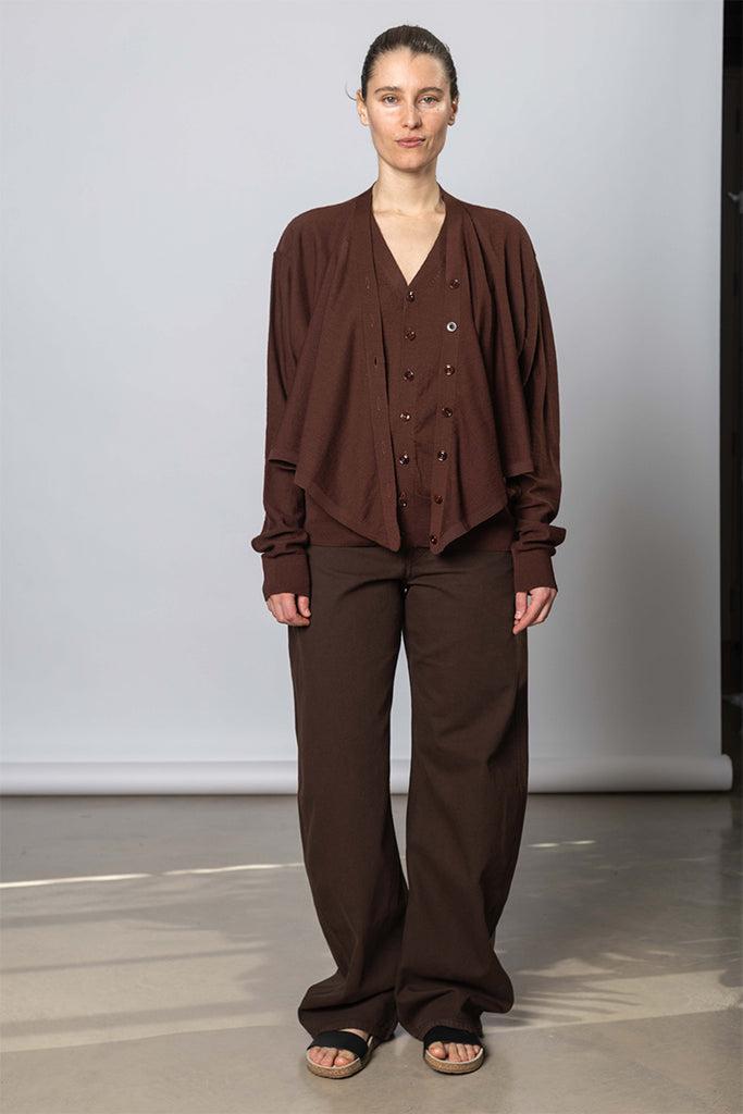 Trompe L'oeil  Cardigan - Acajou