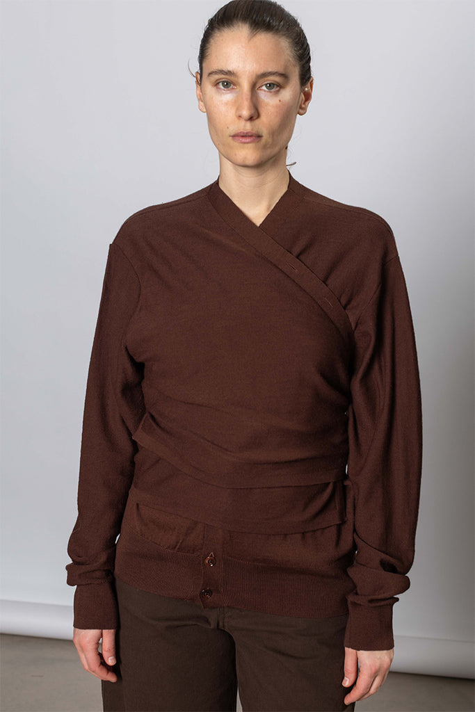 Trompe L'oeil  Cardigan - Acajou